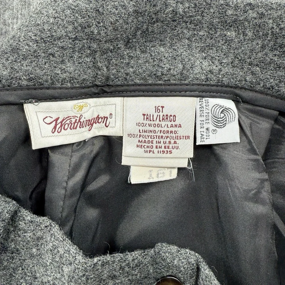 Worthington Size 16 Wide Leg Pants Womens Charcoal Gray‎ Dress Pants Stretch